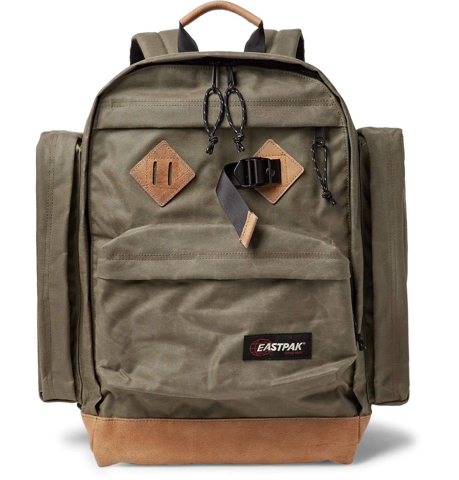Eastpak Killington Leathertrimmed Canvas Backpack in Green for Men Lyst